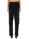 Moschino Utility Cargo Pants Button Detailing In Black