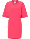 Moschino Jeans Chain-link Embellished Midi Dress In Pink