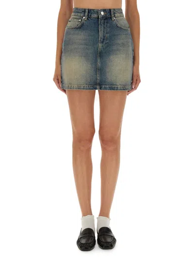 Moschino Jeans Classic Denim Skirt In Blue