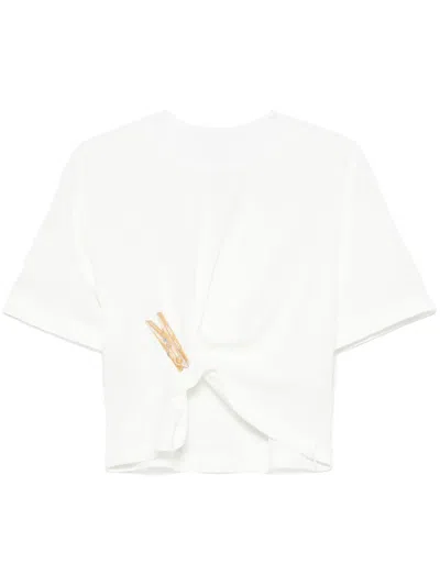 Moschino Jeans Clothes Peg-patch T-shirt In White