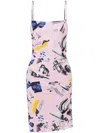 Moschino Collage-print Mini Dress In Pink