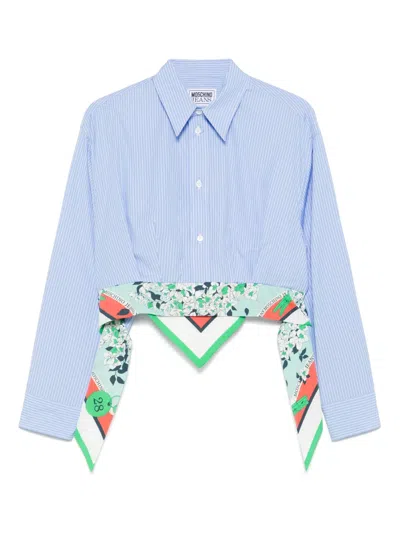 Moschino Contrasting-panel Top In Blue