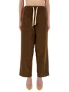 Moschino Brown Wide-leg Corduroy Pants With Drawstring Waist In Brown