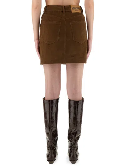 Moschino Jeans Corduroy Skirt In Brown