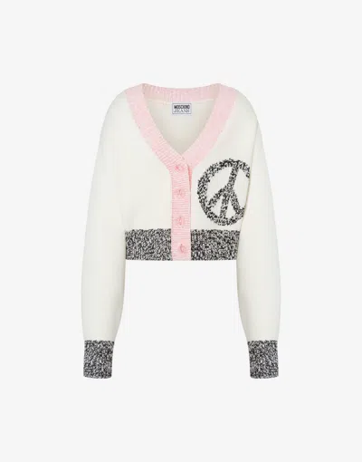 Moschino Jeans Cotton And Nylon Cardigan Urban In Neutral