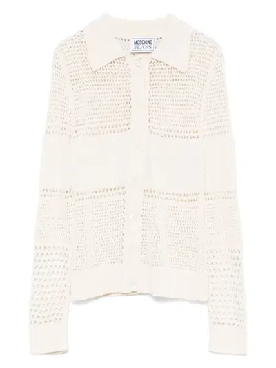 Moschino Cotton-blend Crochet Shirt In White