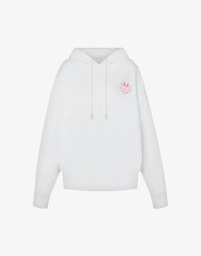 Moschino Jeans Graphic-print Cotton Hoodie In White