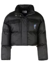 Moschino Jeans 'crop' Black Polyester Down Jacket In Black