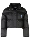 Moschino Jeans 'crop' Black Polyester Down Jacket In Black