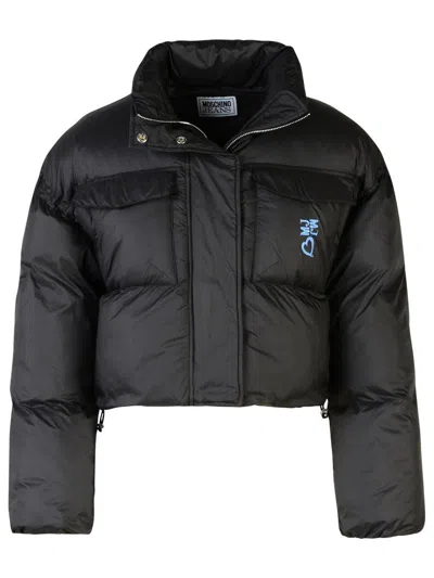 MOSCHINO JEANS MOSCHINO JEANS 'CROP' BLACK POLYESTER DOWN JACKET