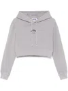 Moschino Cropped Hoodie In Grey
