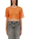 Moschino Jeans Cropped Mesh Top
