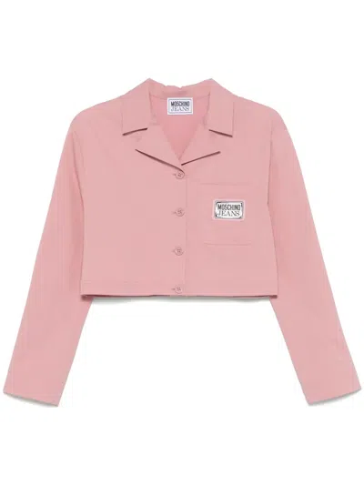 Moschino Jeans Cropped Shirt In Pink