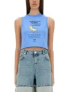 Moschino Jeans Graphic-print Sleeveless Tank Top In Azure
