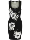 Moschino Cut-out Knitted Dress In Black