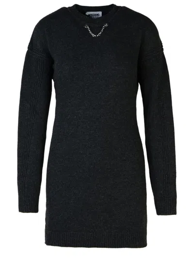 Moschino Jeans Dark Grey Wool Blend Dress