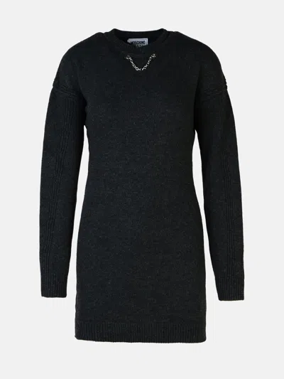 MOSCHINO JEANS DARK GREY WOOL BLEND DRESS 