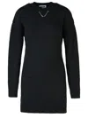 Moschino Wool Blend Dress With Cable Knit Detailing In Grey