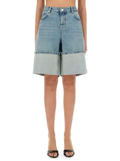 Moschino Jeans Denim Bermuda Shorts In Blue