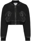 Moschino Jeans Denim Bomber Jacket In Black