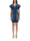 Moschino Slim Fit Denim Dress V-neckline