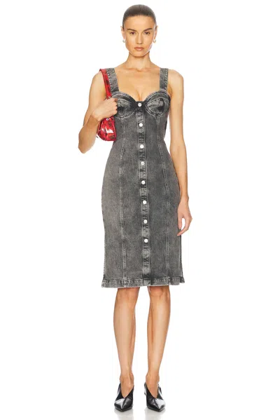 Moschino Jeans Denim Dress In Multi Grey