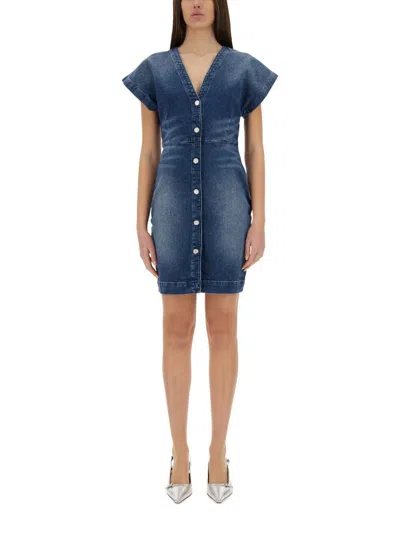 Moschino Jeans Denim Dress In Navy