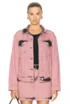 Moschino Jeans Button-down Denim Jacket In Multi Pink
