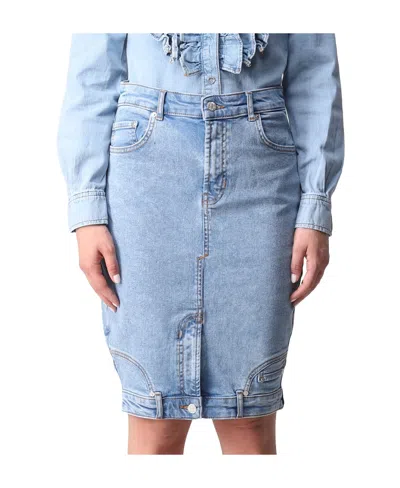 Moschino Jeans Denim Midi Skirt In Blue