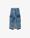 Moschino Jeans Asymmetric Cargo Denim Skirt In Blue Denim