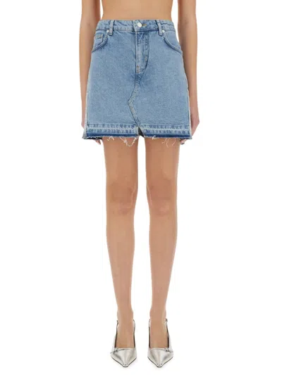 Moschino Jeans Denim Mini Shorts In Blue