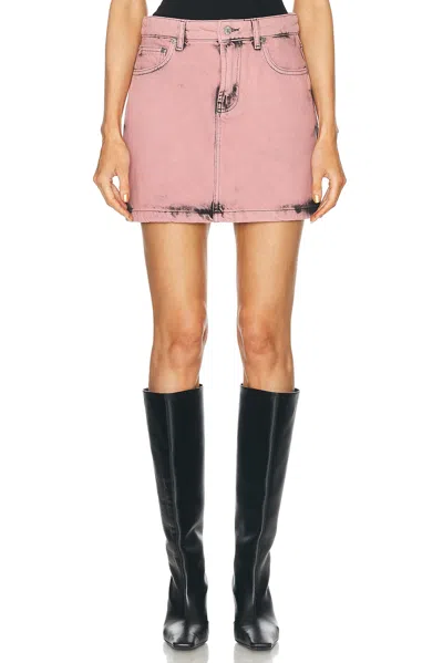 Moschino Jeans Denim Mini Skirt In Multi Pink