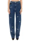 Moschino Jeans High-rise Tapered Jeans In Navy
