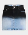Moschino Jeans Denim Shadow Mini Skirt In Multi Black