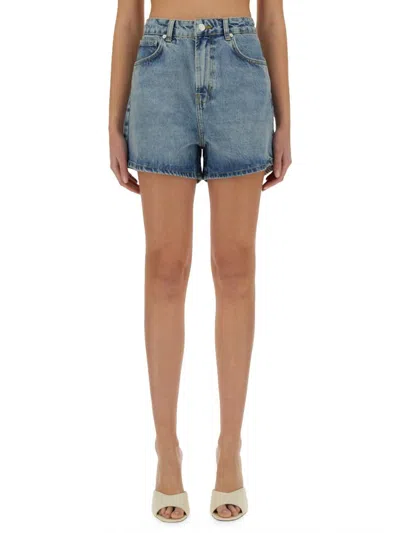 Moschino Denim Shorts Featuring Belt Loops In Blue