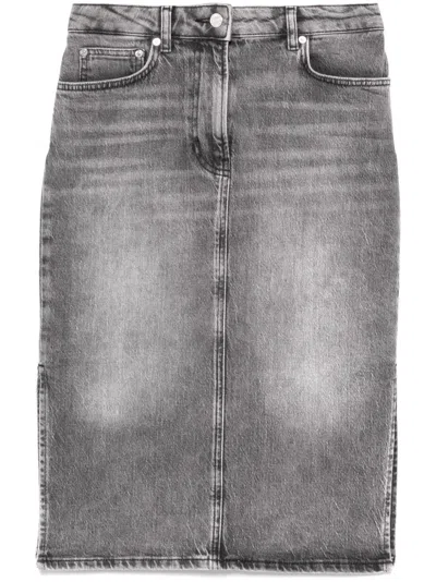 Moschino Jeans Denim Skirt In Gray