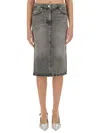 Moschino Jeans Side Slit Denim Skirt