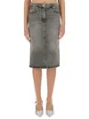 Moschino Jeans Side Slit Denim Skirt