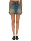 Moschino Denim Skirt Belt Loops In Blue