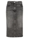Moschino Jeans Side Slit Denim Skirt In Gray