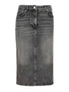 Moschino High-waisted Denim Skirt In Grey