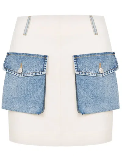 Moschino Jeans Denim Skirt In Neutrals