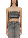 Moschino Jeans Denim Top In Grey