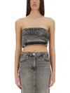 Moschino Jeans Denim Top In Grey