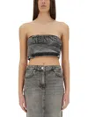 Moschino Jeans Denim Top In Grey