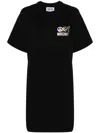Moschino Jeans Logo-print Cotton T-shirt Dress In 1555 Fantasia Nero