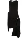 Moschino Sleeveless Draped Mini Dress In 0555 Nero