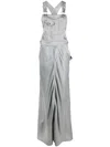 Moschino High-shine Floor-length Dress In 0610 Argento