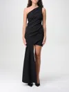 Moschino Jeans One-shoulder Draped Minidress In Black