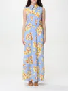 Moschino Maxikleid Mit Regenschirm-print In Hellblau